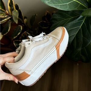 Vans Old Skool Platform Sneaker in French Oak